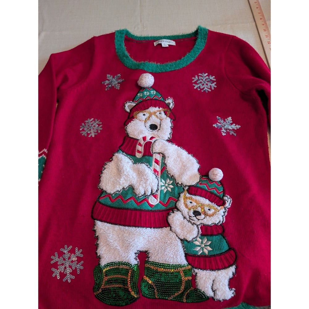 Women's Ugly Christmas Sweater Mama Bear and Baby Bear Size Large